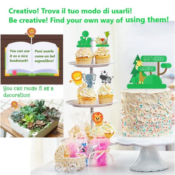 Cake Topper Jungle – 40pcs - Image 9