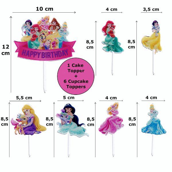 Cake Topper Princess – 7pcs - Image 3