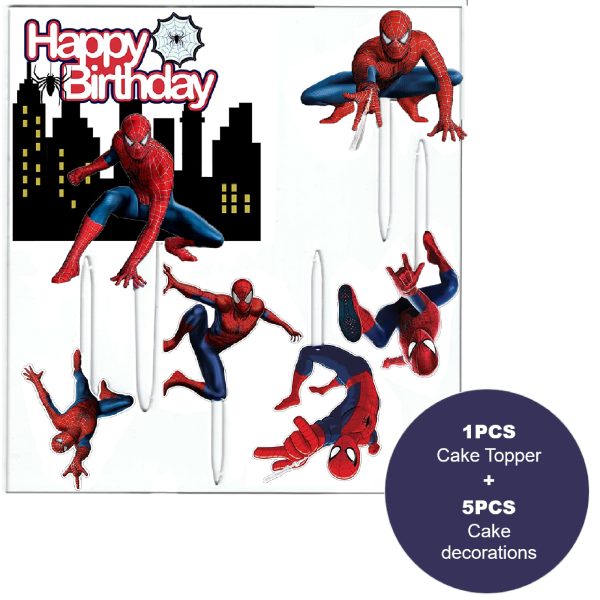 Cake Topper Spiderman – 6pcs - Image 2
