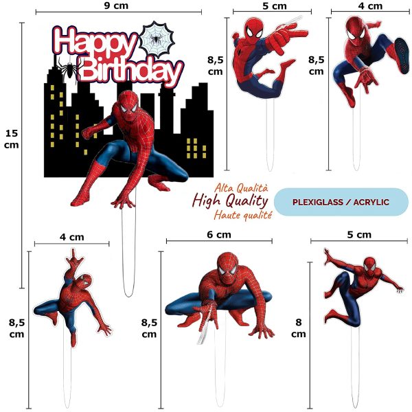 Cake Topper Spiderman – 6pcs - Image 4