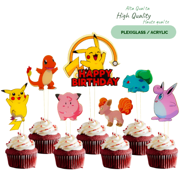 cake and cupcakes with toppers