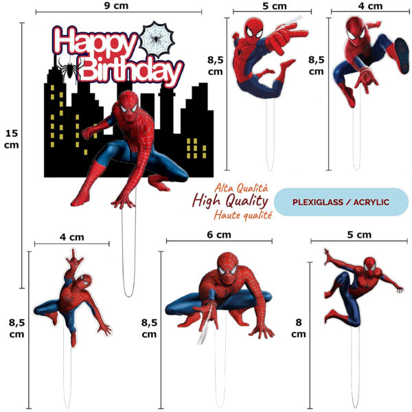 measurments of spiderman cake topper